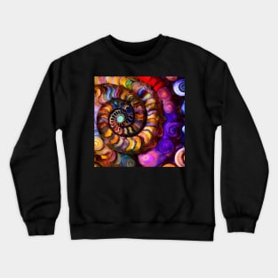 Artistic Nautilus Ammonite Spiral Swirl Abstract Geology Crewneck Sweatshirt